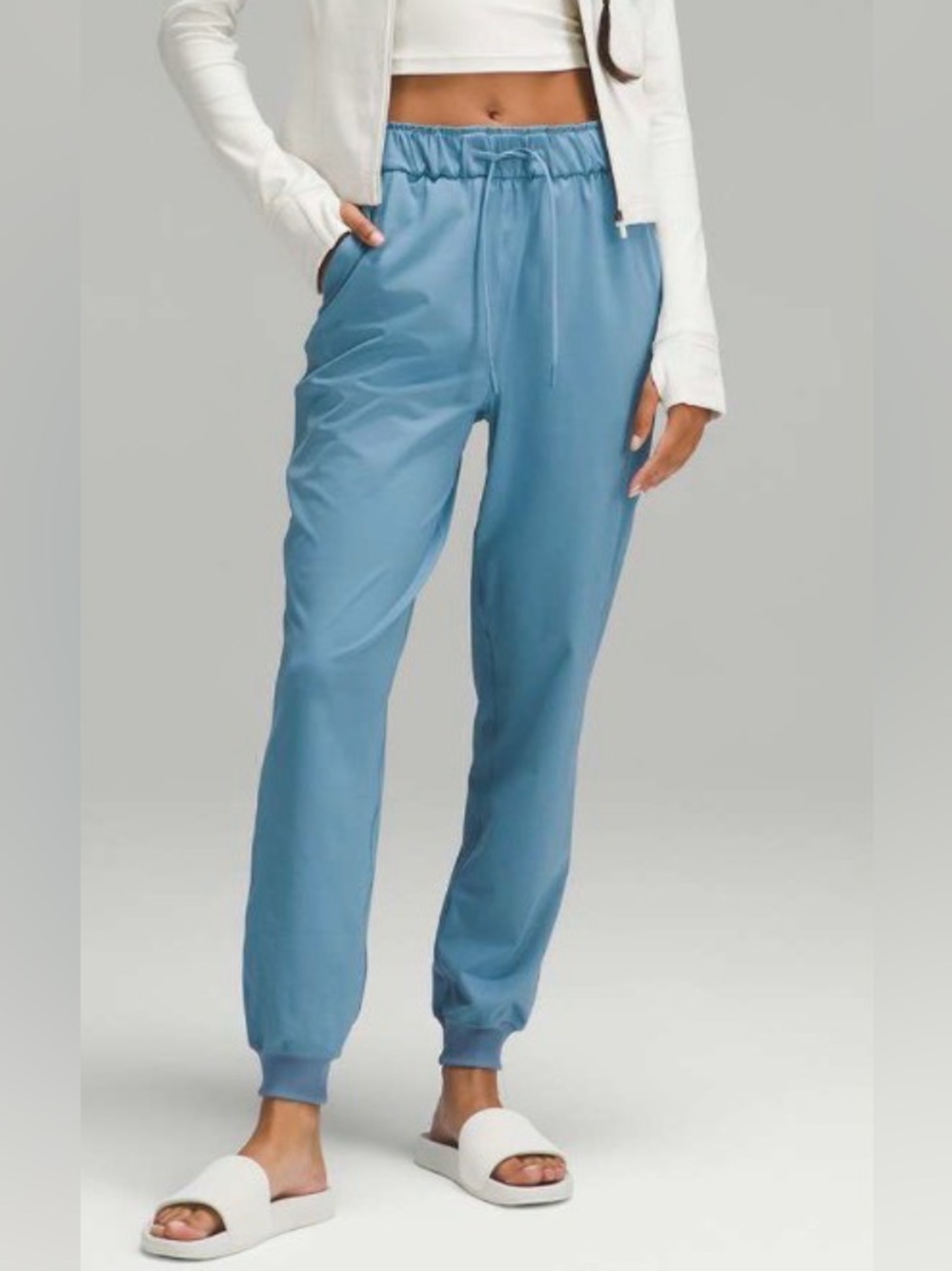 Lululemon Blue Size 12 Stretch High Waist Jogger Yoga Pants 💎Like New